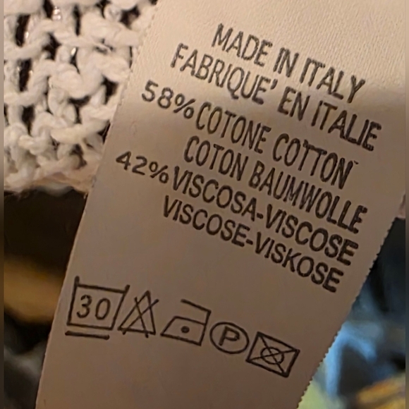 White Lightweight Summer Sweater Italian, lg, cotton/viscose blend - Picture 9 of 9